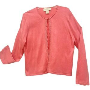 Norton Mc Naughton long sleeve embroidered cardigan 70%silk 30% cotton s…